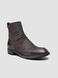 DIARY 008 - Grey Leather Zipped Boots - thumb image 3,side view
