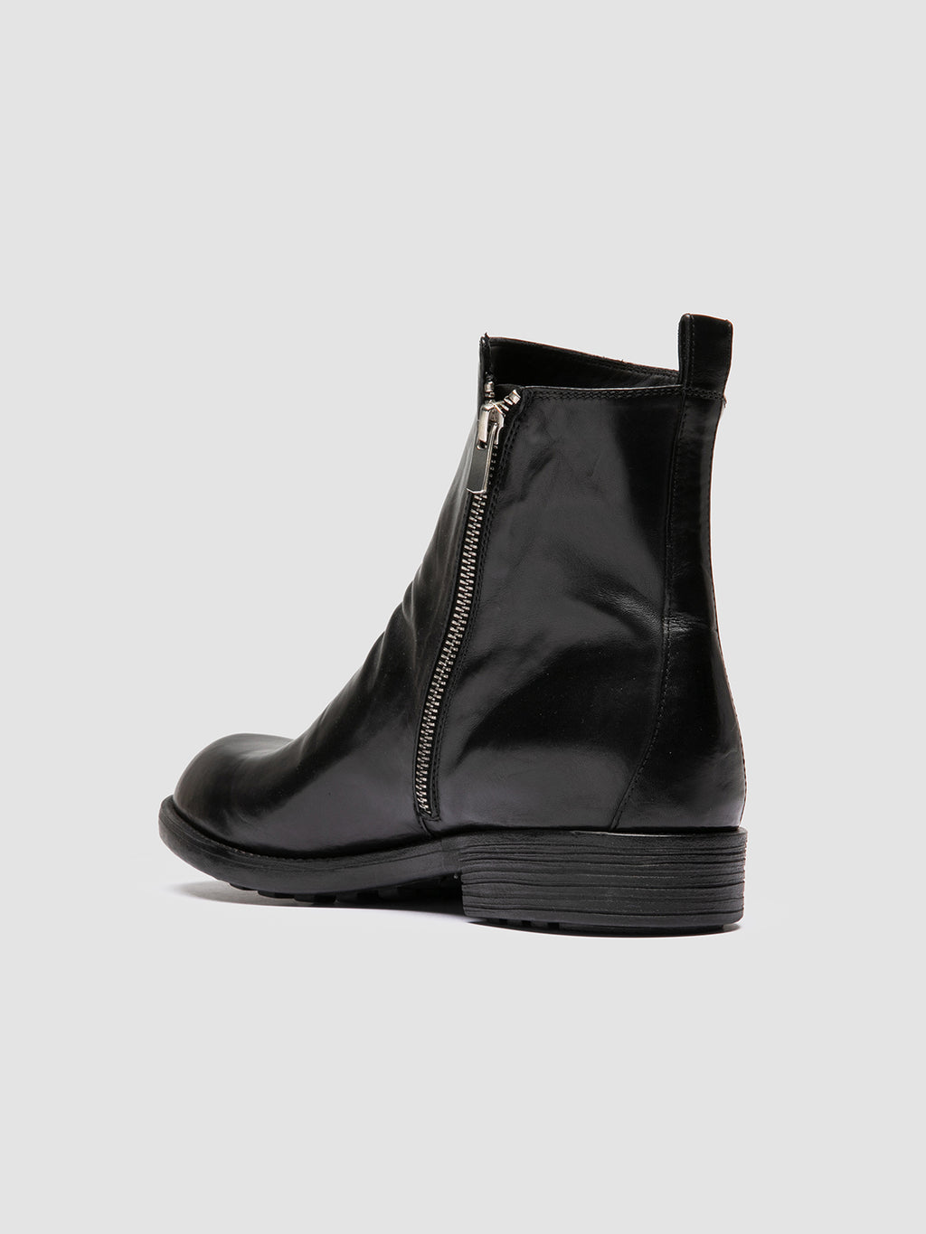 DIARY 008 - Stivali con Zip In Pelle Nera - image 4,side view