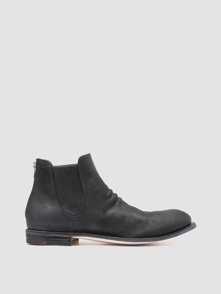 DURGA 004 - Black Leather Zip Boots