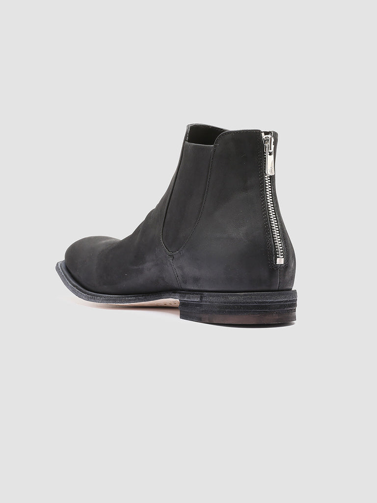 DURGA 004 - Black Leather Zip Boots