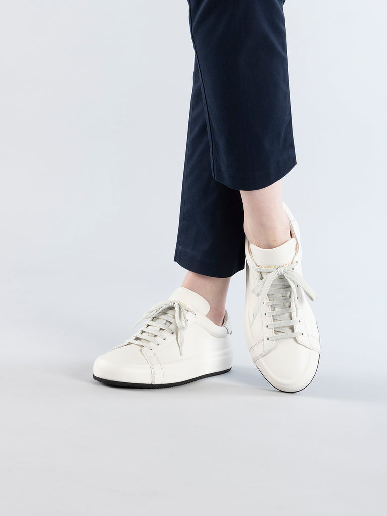 EASY 101 - White Leather Low Top Sneakers Women Officine Creative - 7