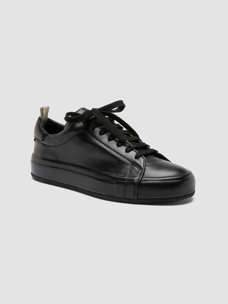 EASY 101 - Black Leather Low Top Sneakers Women Officine Creative - 3