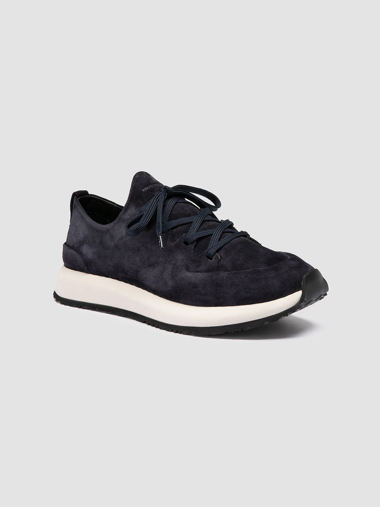 ENTIRE 001 - Sneaker Basse in Pelle Scamosciata Blu