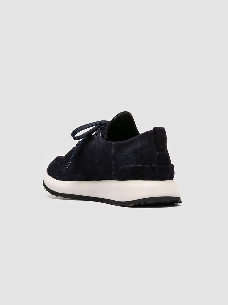 ENTIRE 001 - Sneaker Basse in Pelle Scamosciata Blu