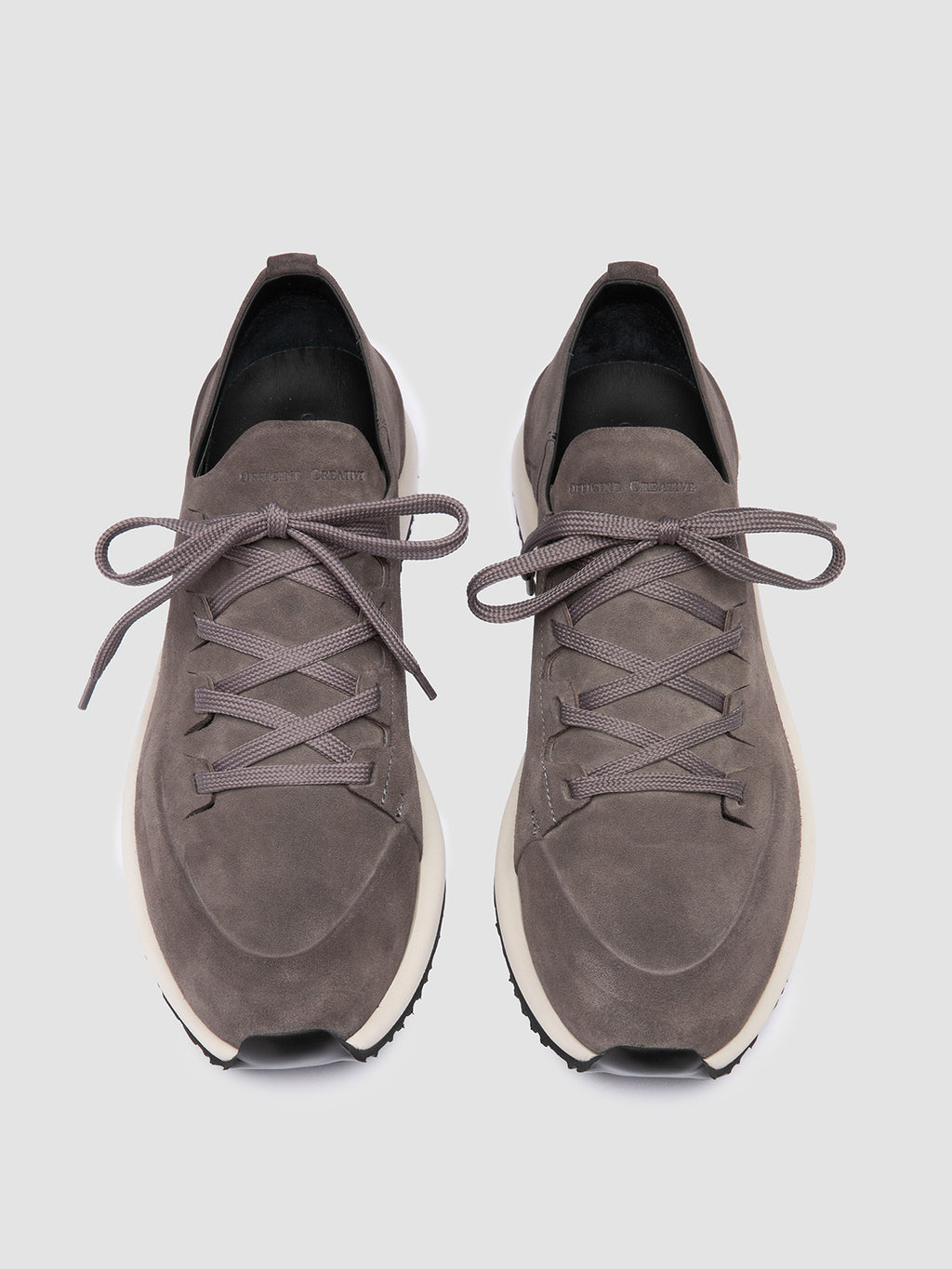 ENTIRE 001 - Sneaker Basse in Pelle Scamosciata Grigia