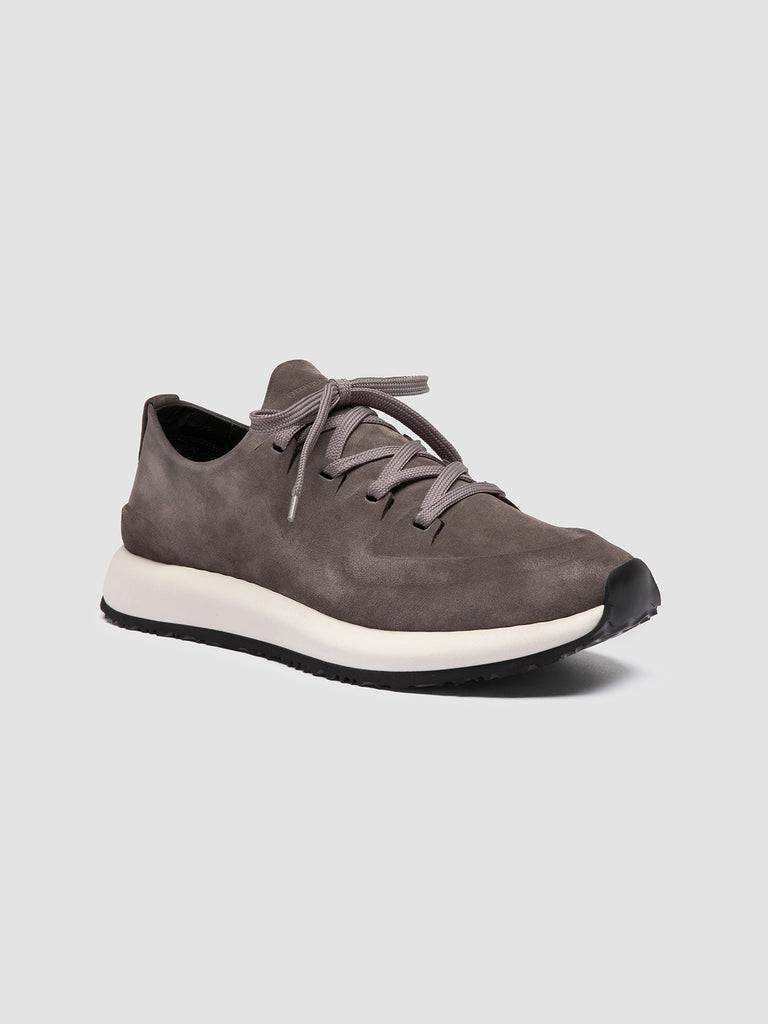 ENTIRE 001 - Sneaker Basse in Pelle Scamosciata Grigia
