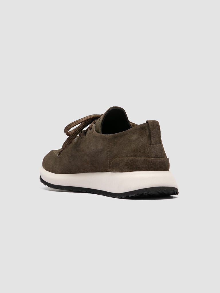 ENTIRE 001 - Sneaker Basse in Pelle Scamosciata Verde