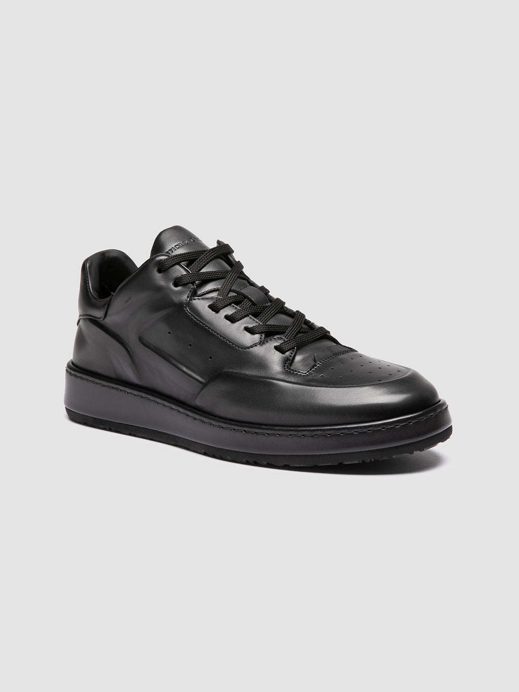 ERASER 001 - Grey Leather Low Top Sneakers - image 3,side view