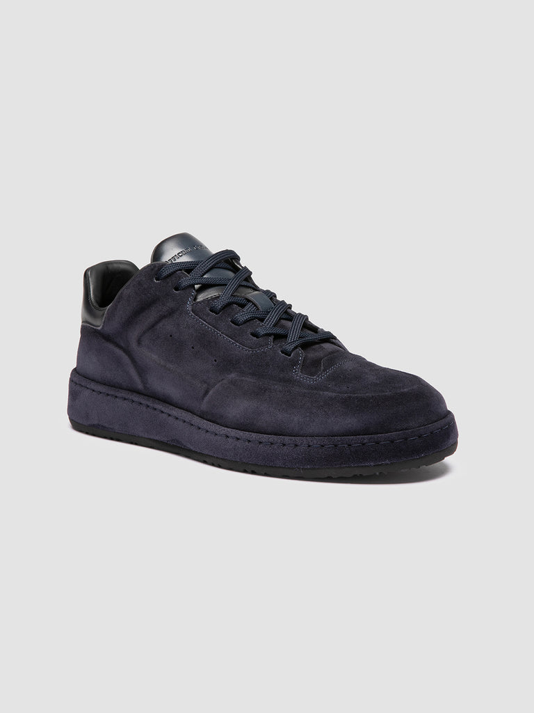 ERASER 001 - Sneaker Basse in Camoscio e Pelle Blu