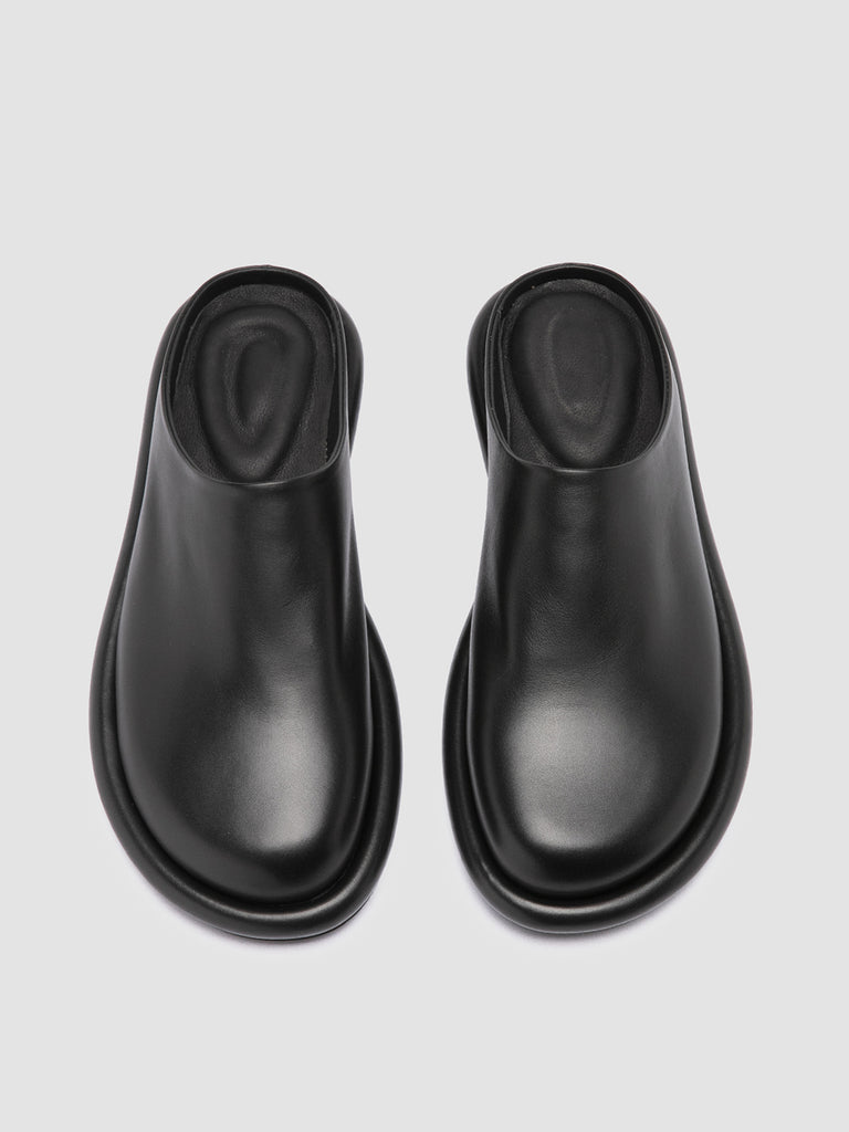 ESTENS 107 - Black Leather Mule Sandals Women Officine Creative - 2