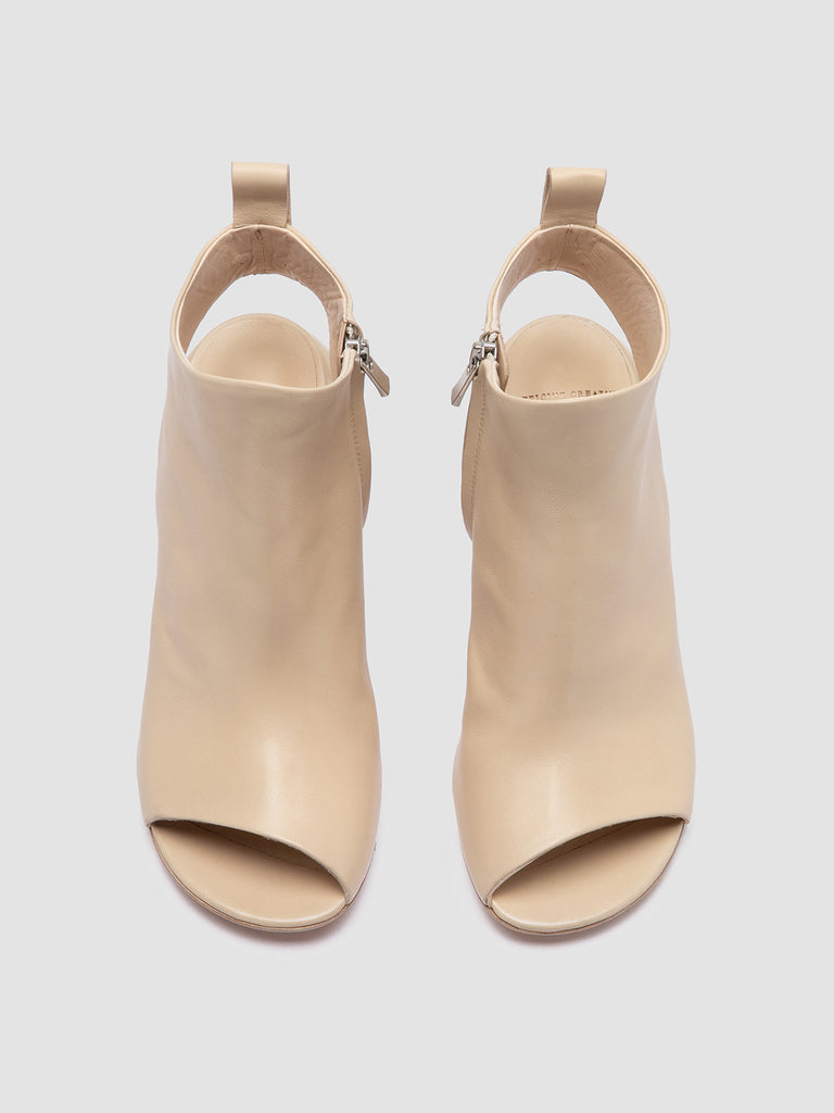 ESTHER 008 - Ivory Leather Zipped Boots
