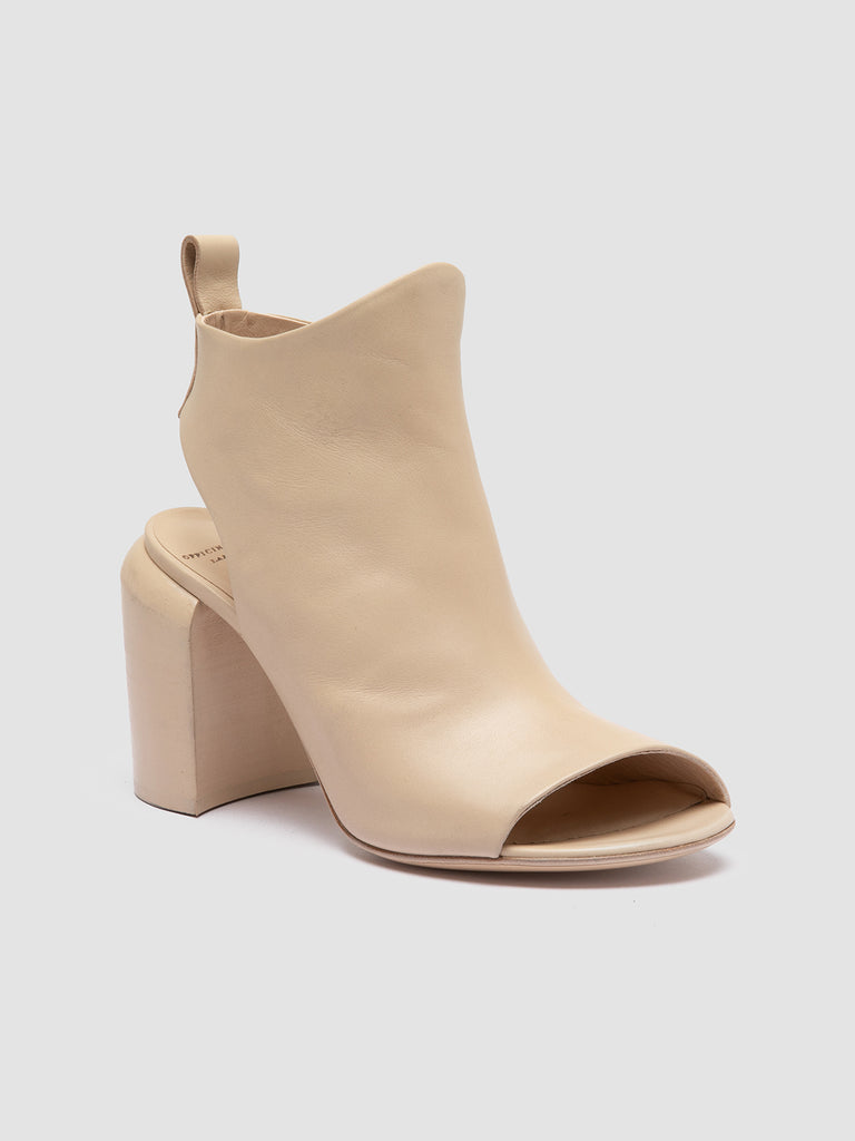 ESTHER 008 - Ivory Leather Zipped Boots