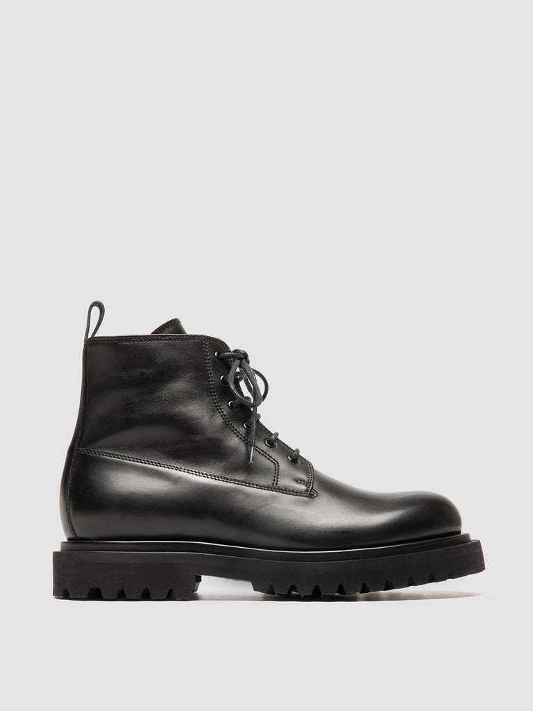 EVENTUAL 020 - Black Leather Lace Up Boots