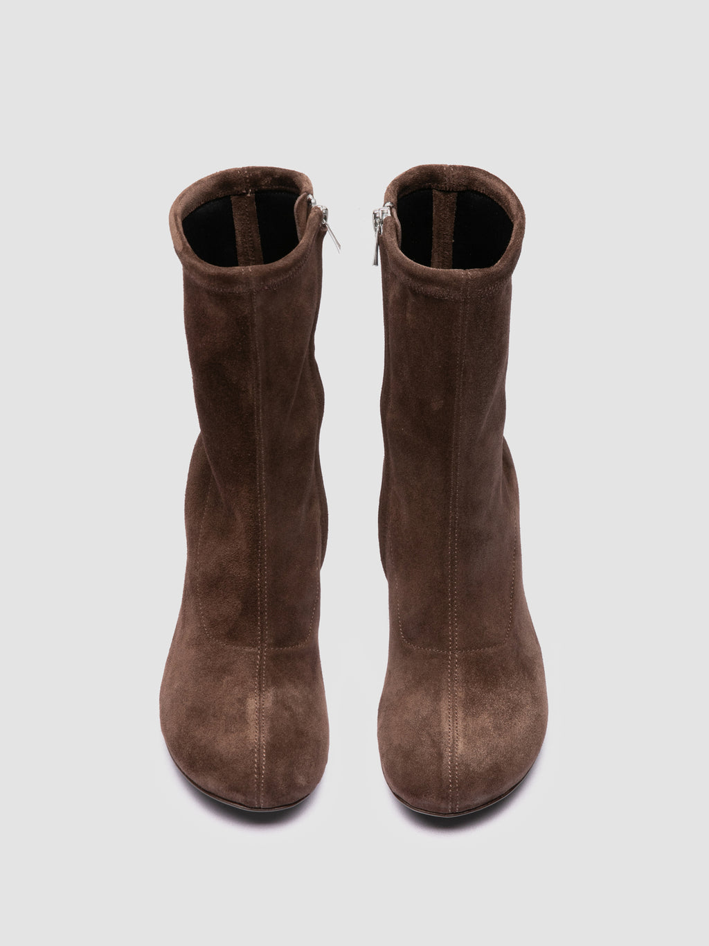 FELICIA 011 - Stivali con Zip in Pelle Scamosciata Marrone