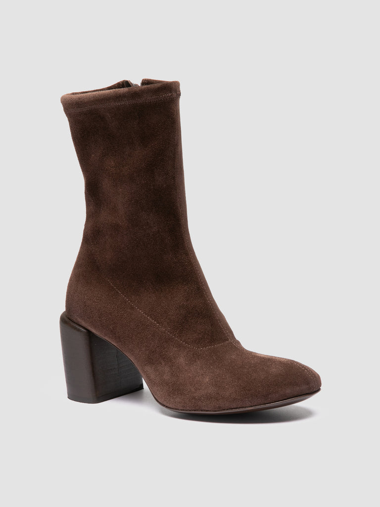 FELICIA 011 - Stivali con Zip in Pelle Scamosciata Marrone