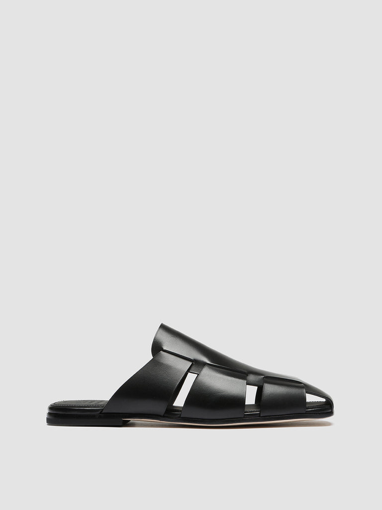 FIDEL 003 - Black Leather Sandals