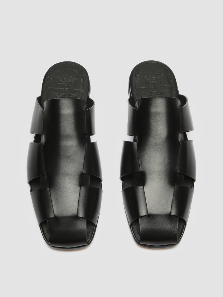 FIDEL 003 - Black Leather Sandals