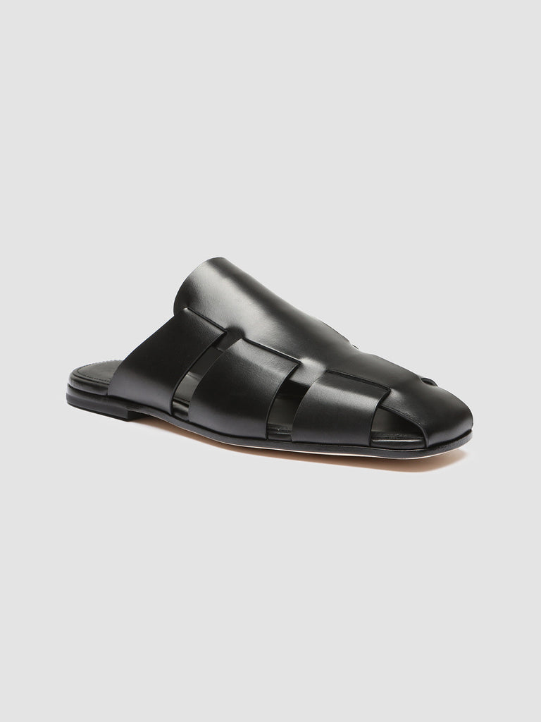 FIDEL 003 - Black Leather Sandals
