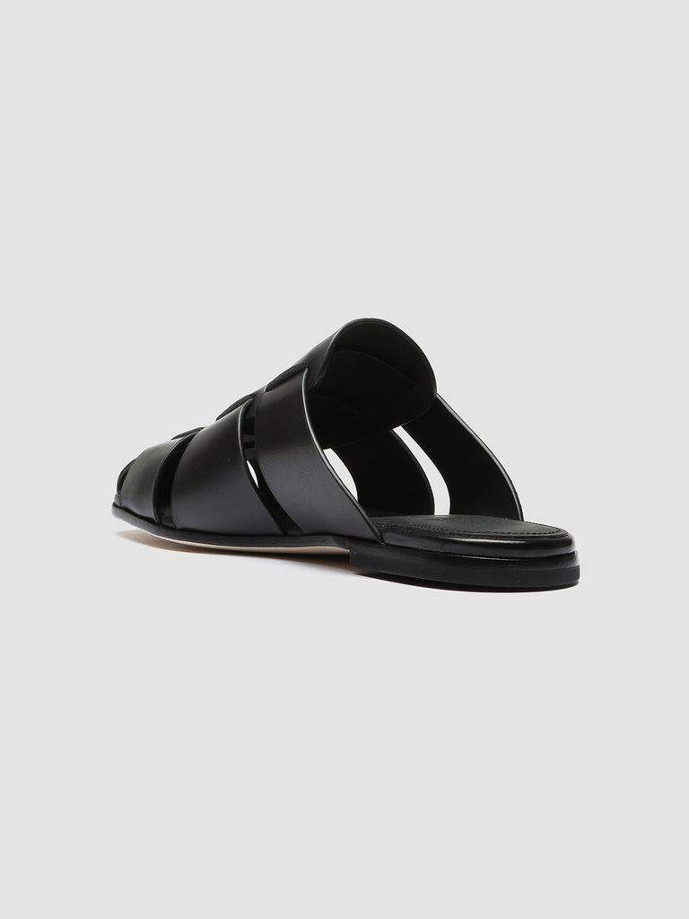 FIDEL 003 - Black Leather Sandals