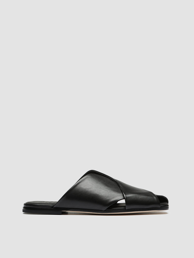 FIDEL 008 - Black Leather Mules