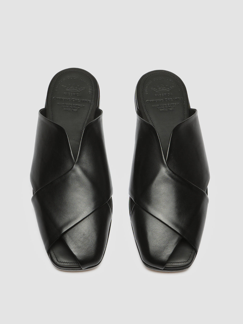FIDEL 008 - Black Leather Mules
