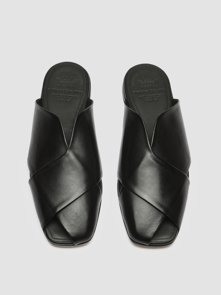 FIDEL 008 - Black Leather Mules