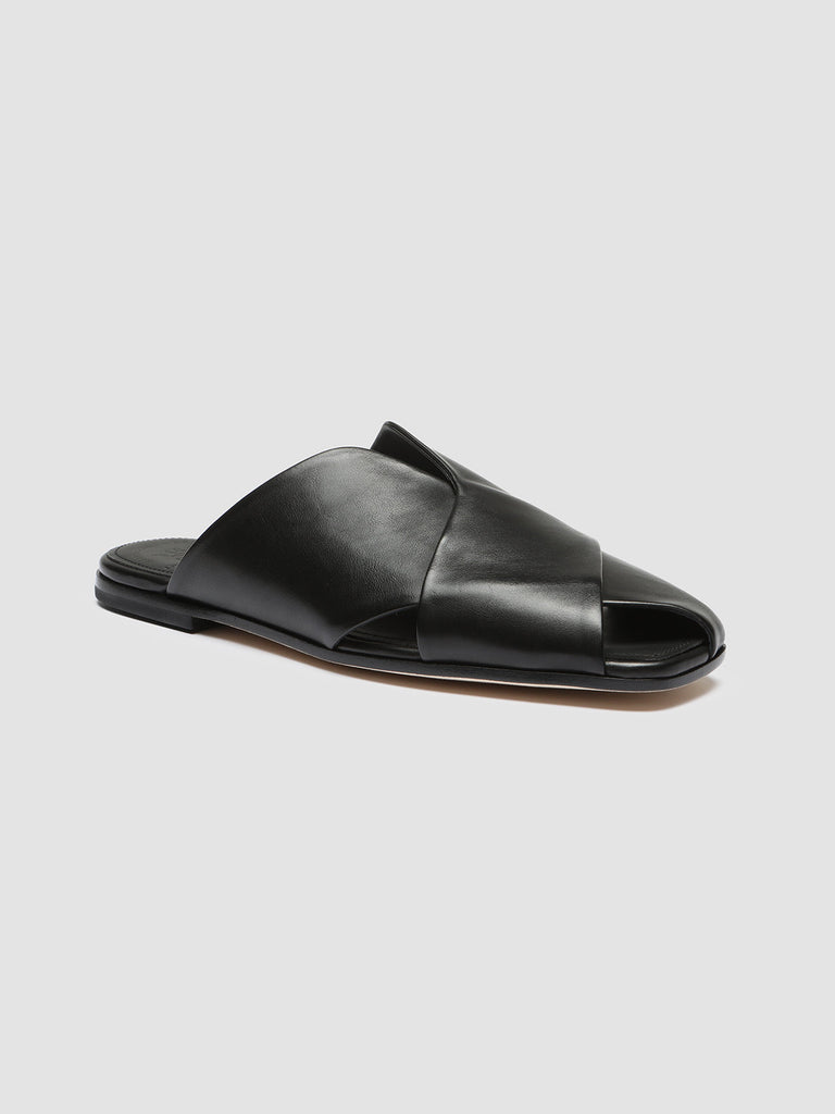 FIDEL 008 - Black Leather Mules