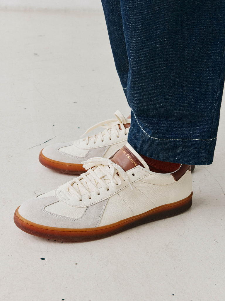 MILITIA 001 - Sneaker Basse in Pelle Bianca