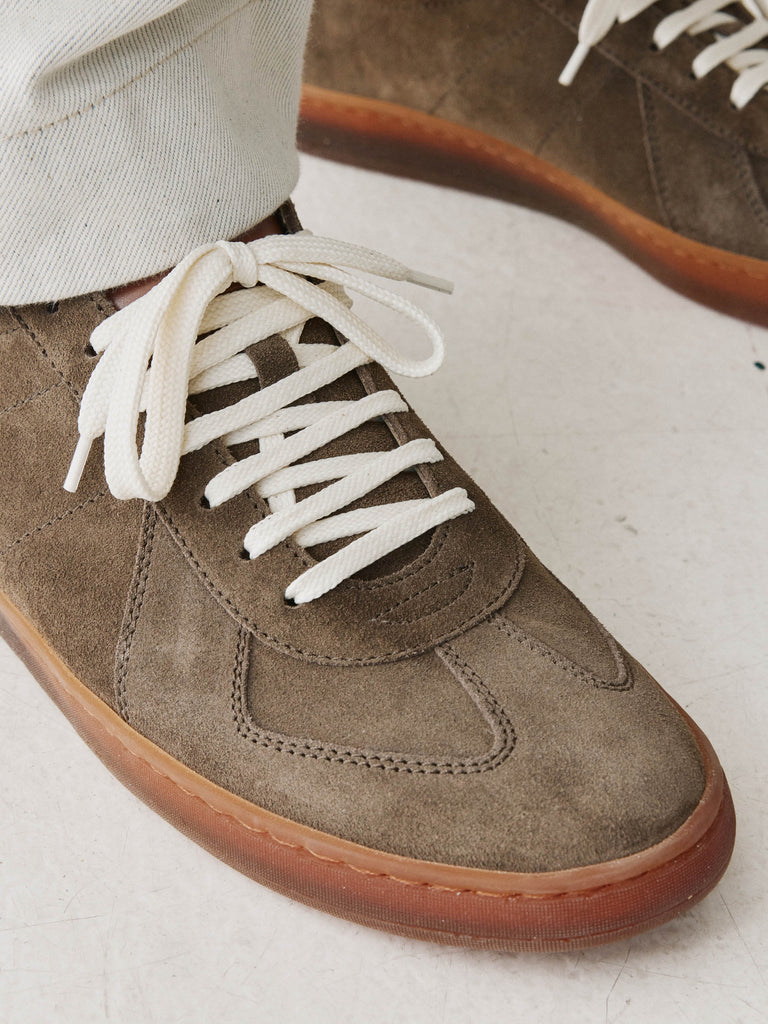 MILITIA 002 - Sneaker Basse in Camoscio e Pelle Verde