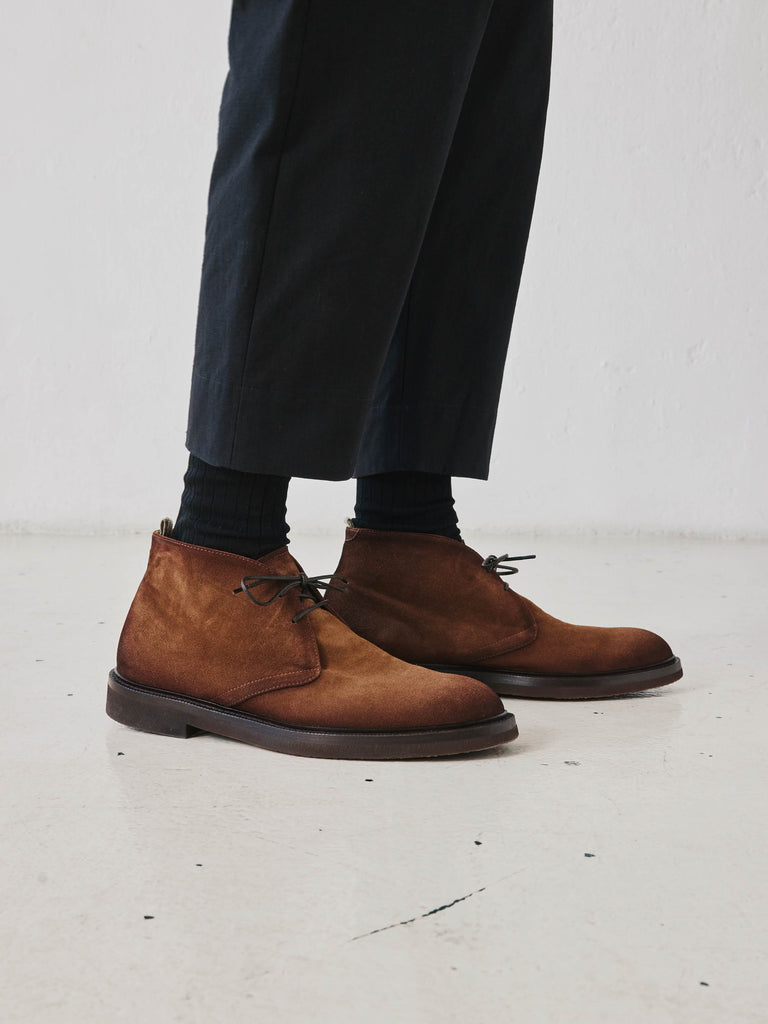 DUDE FLEXI 004 - Stivali Chukka in Pelle Scamosciata Marrone