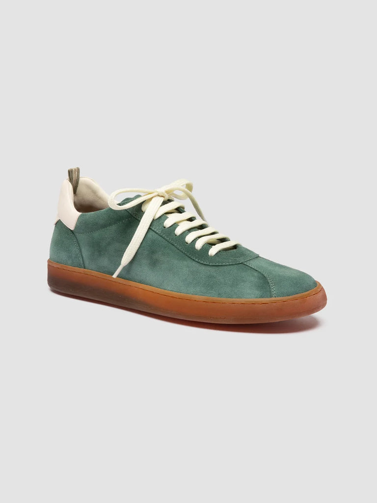 GINNASIO 001 - Sneaker in Pelle e Pelle Scamosciata Verde