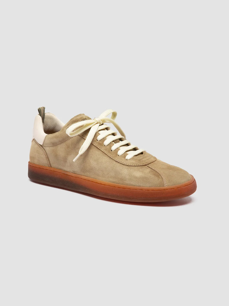 GINNASIO 001 - Sneaker Basse in Camoscio e Pelle Marrone