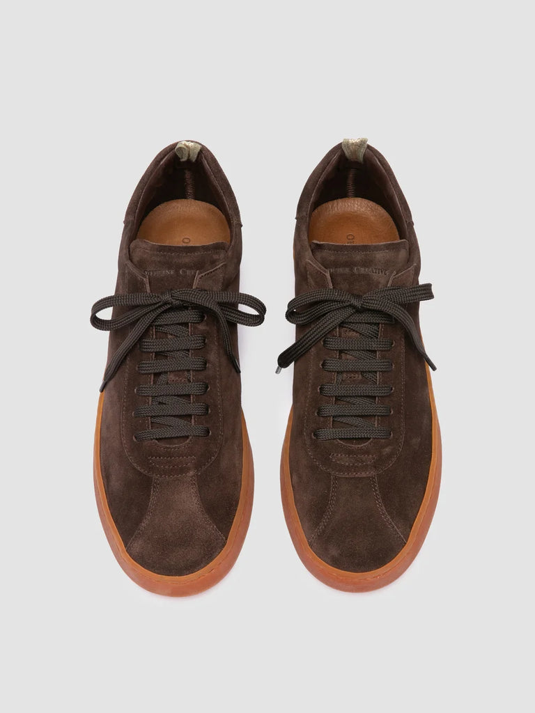 GINNASIO 001 - Sneaker Basse in Pelle Scamosciata Marrone