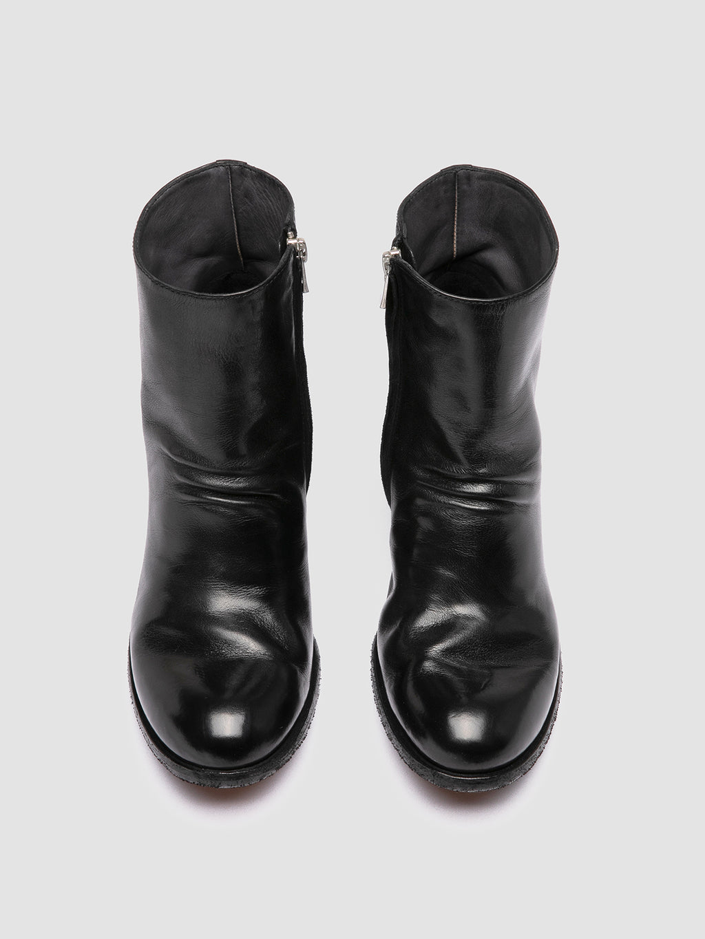 GODEAU 001 - Black Leather Zipped Boots Women Officine Creative - 2