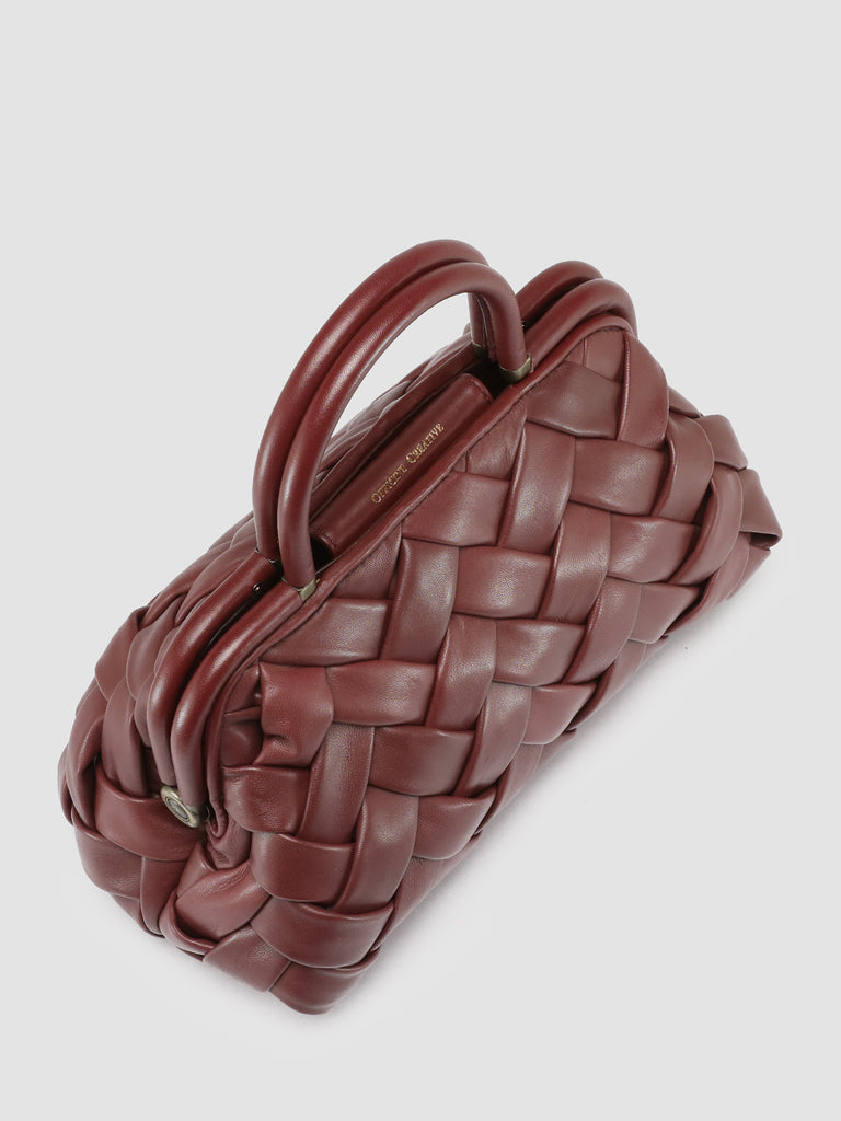 HELEN 027 - Burgundy Leather Handle Bag