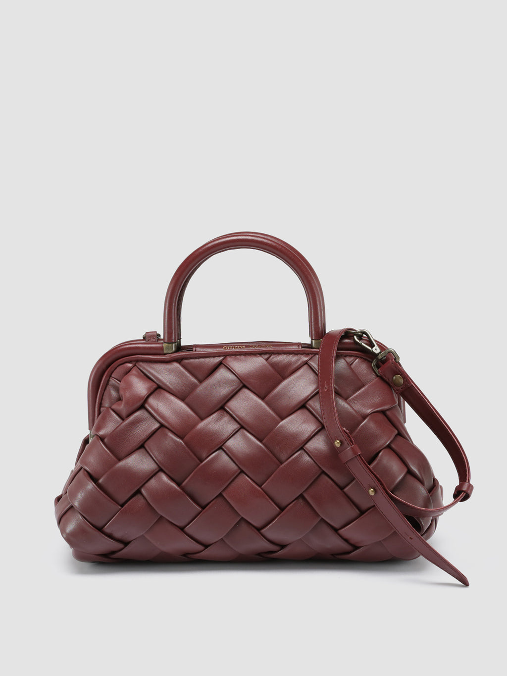 HELEN 027 - Burgundy Leather Handle Bag