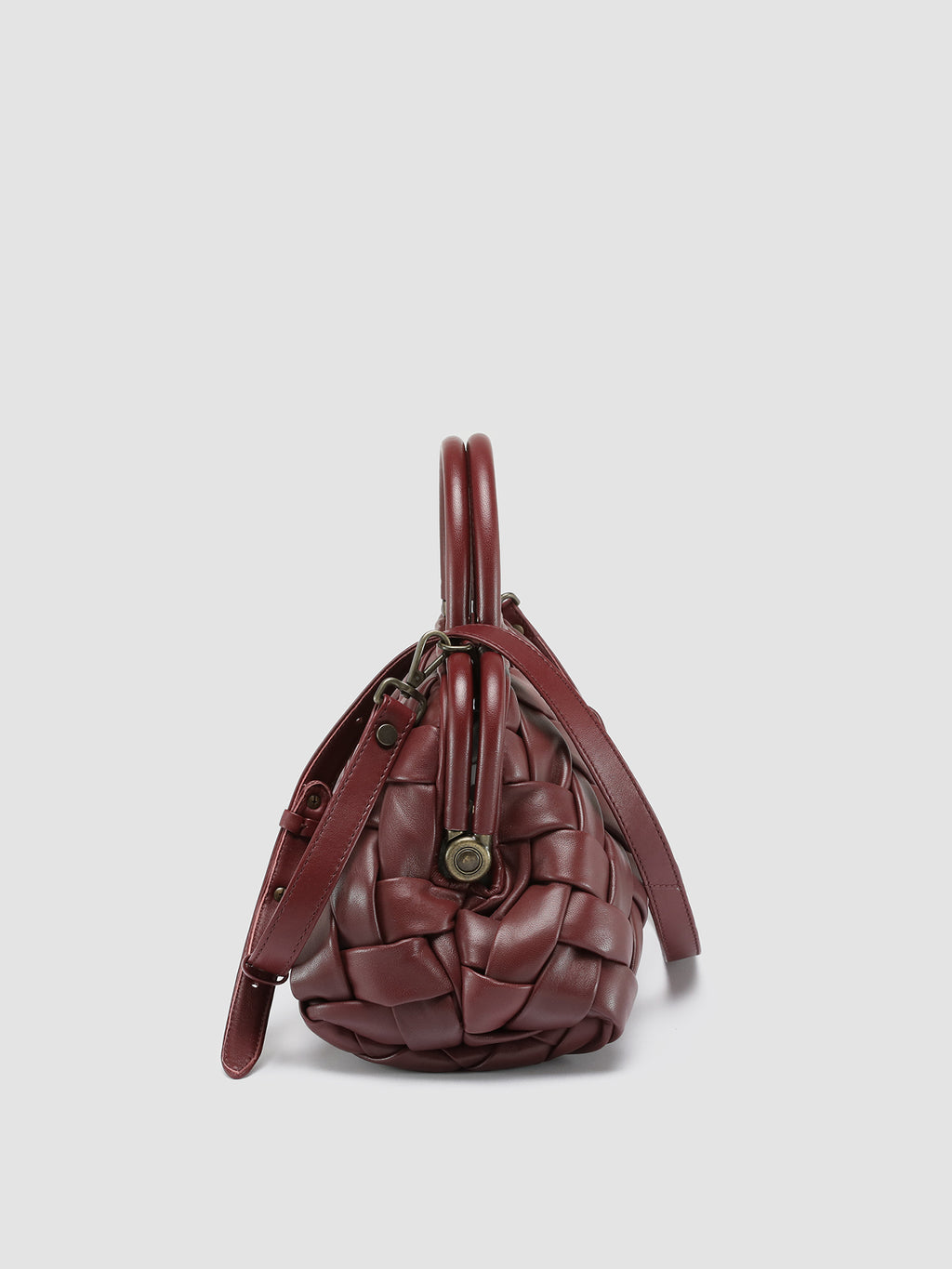 HELEN 027 - Burgundy Leather Handle Bag