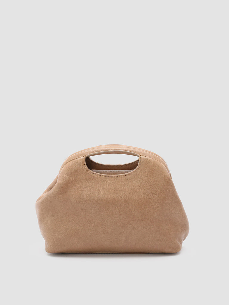 HELEN 15 - Taupe Leather Clutch Bag