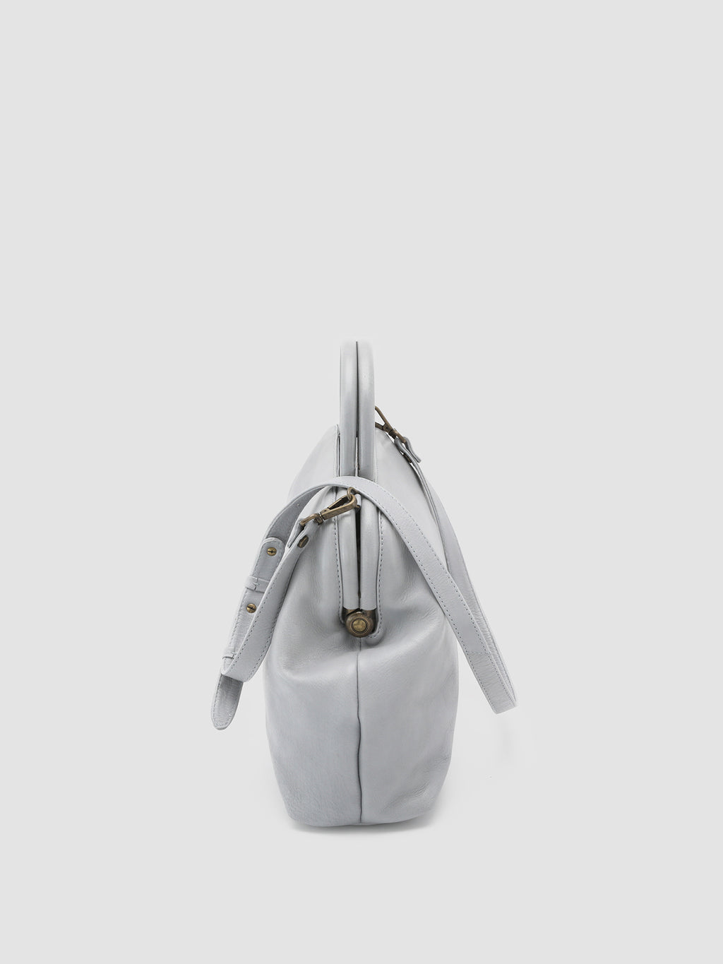 HELEN 16 - Grey Leather Handle Bag