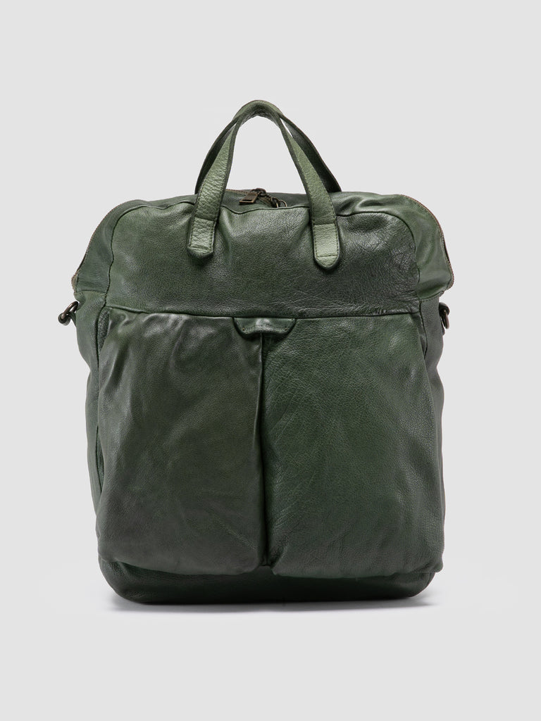 HELMET 041 - Green Leather Tote Bag