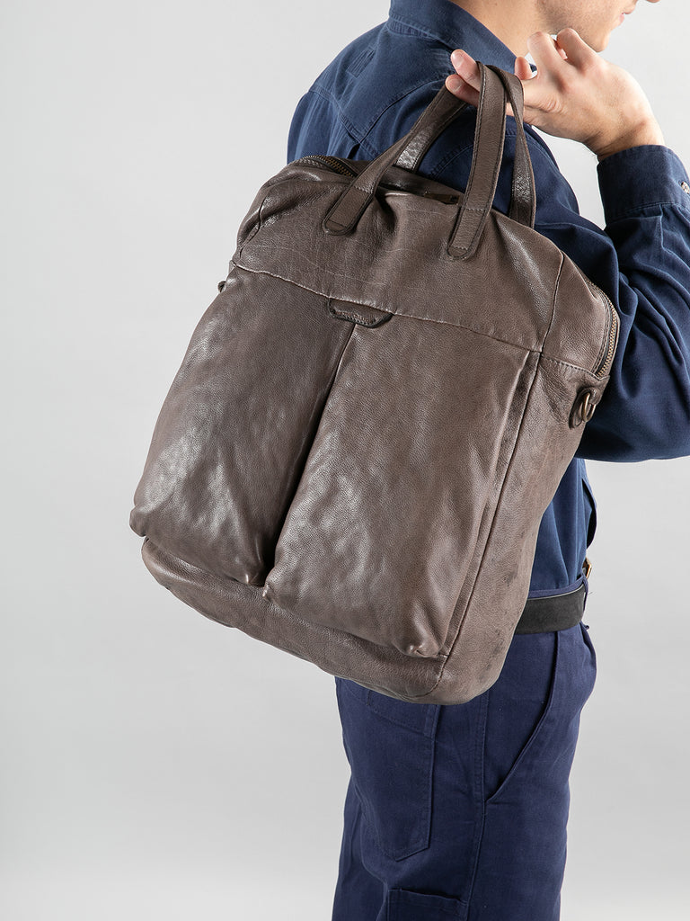 HELMET 041 - Grey Leather Tote Bag  Officine Creative - 6