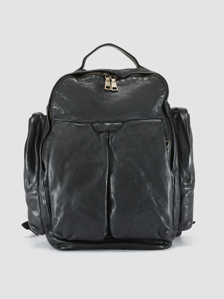 HELMET 042 - Black Leather Backpack