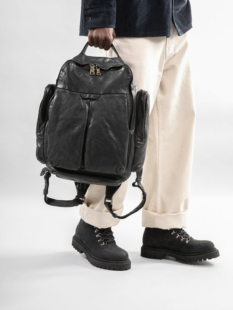 HELMET 042 - Brown Leather Backpack  Officine Creative - 1