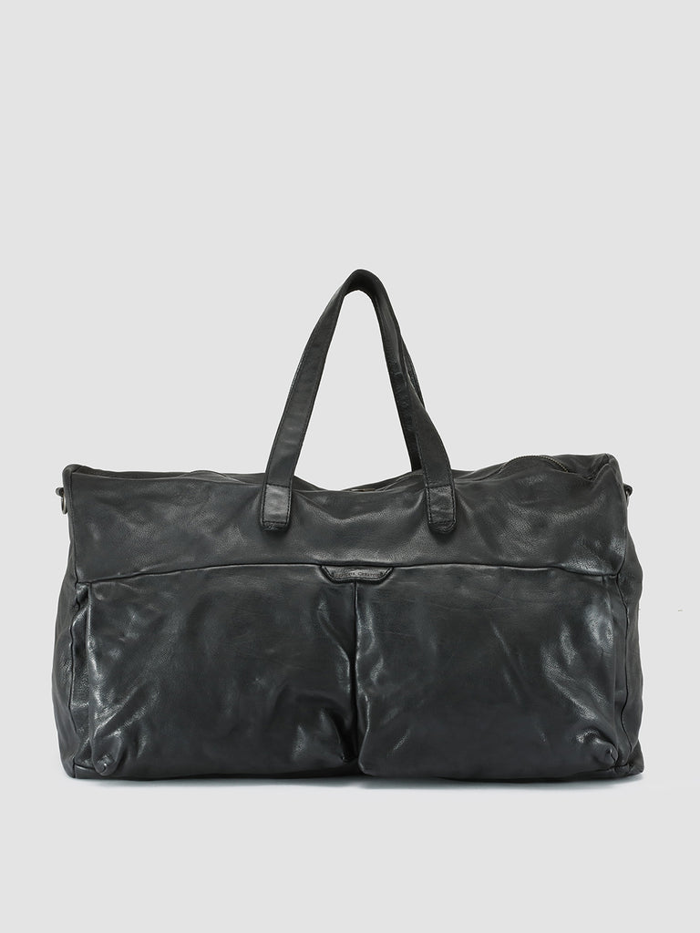 HELMET 043 - Black Leather Weekend Bag