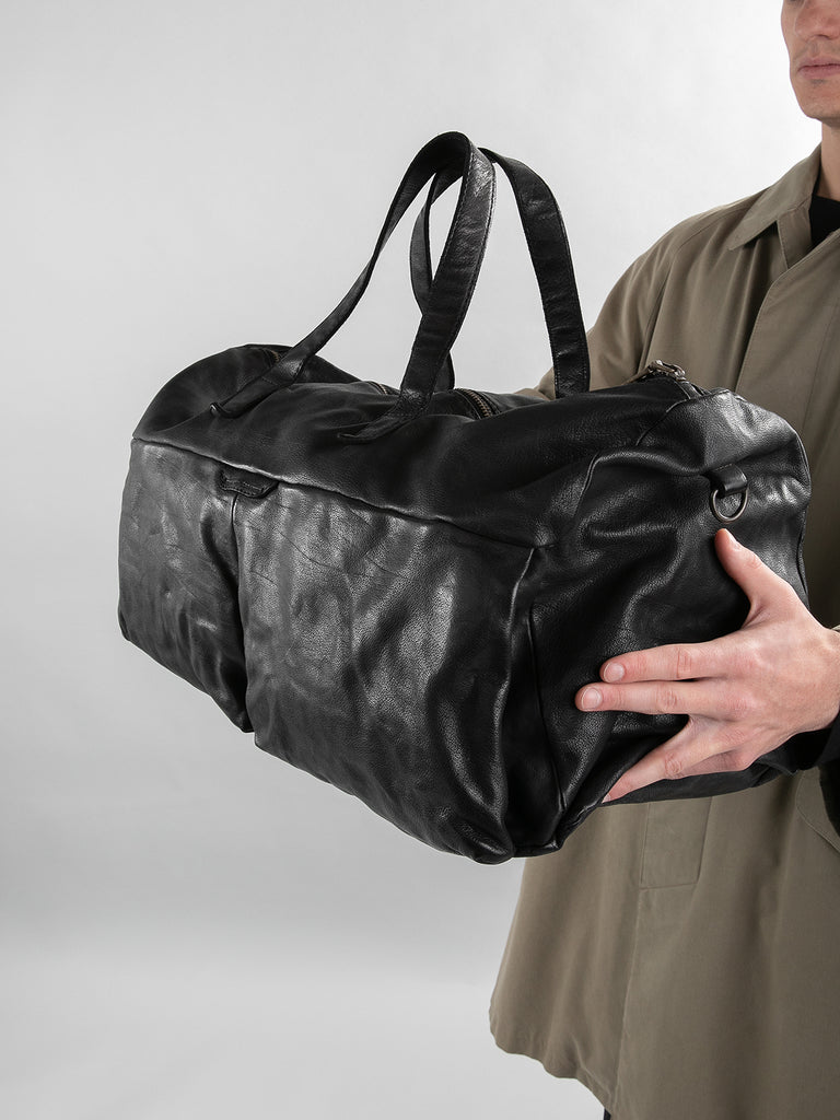 HELMET 043 - Black Leather Weekend Bag  Officine Creative - 7