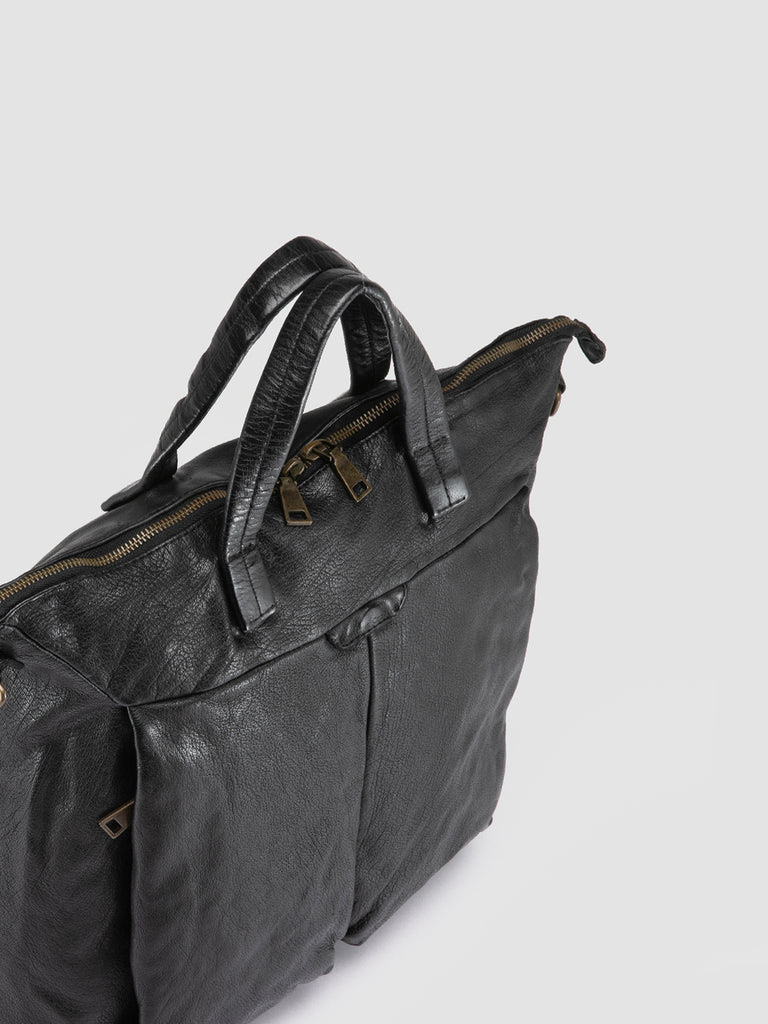 HELMET 045 - Black Leather Tote Bag Men Officine Creative - 2