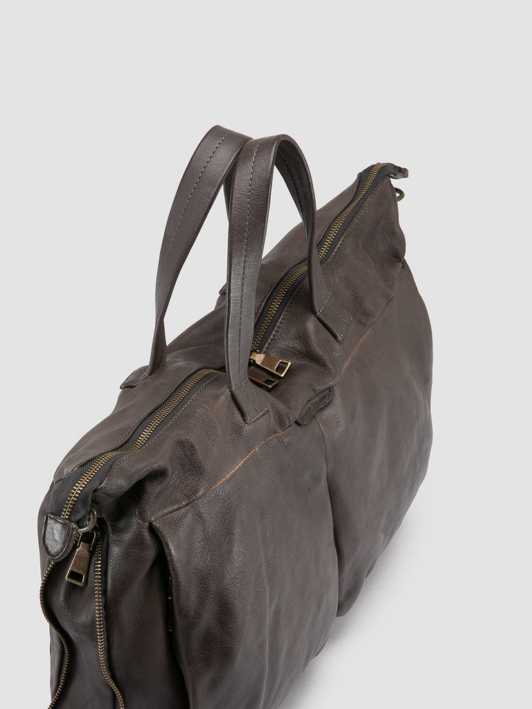 HELMET 046 - Grey Leather Briefcase