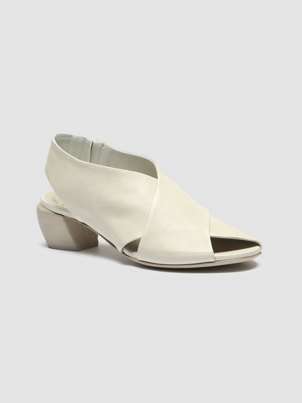 HELYETTE 024 - Off White Leather Slide Sandals