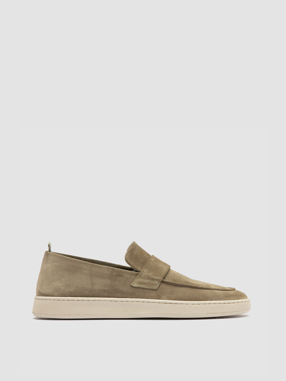 Officine Creative HERBIE 001 Mocassini Penny Loafer in Pelle Scamosciata Tortora