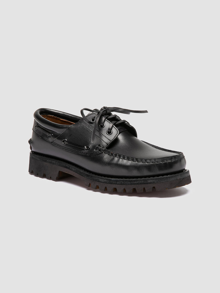 HERITAGE FLEXI 001 - Scarpe da Barca in Pelle Nera